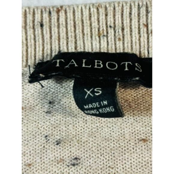 Talbots Fall Leaf Motif Beige Sweater Crewneck XS Cottagecore Cozy Cabincore $89 - Picture 5 of 8